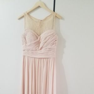 LACE ILLUSION NECKLINE DRESS